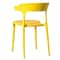 Fabulaxe Modern Plastic Outdoor Dining Chair with Open U Shaped Back, Yellow, PK 4 QI004228.YL.4 - alternate 5